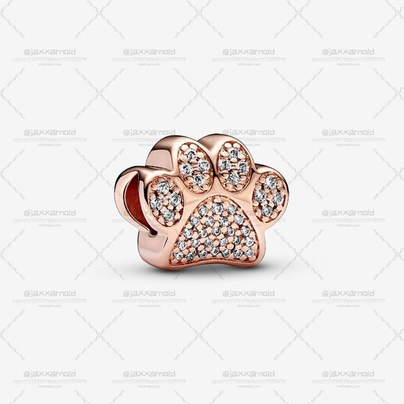 Pandora Sparkling Paw Print Charm - Picture 1 of 5
